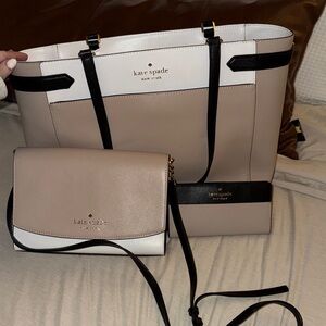 Kate Spade color block tote with matching crossbody and wallet (discontinued)